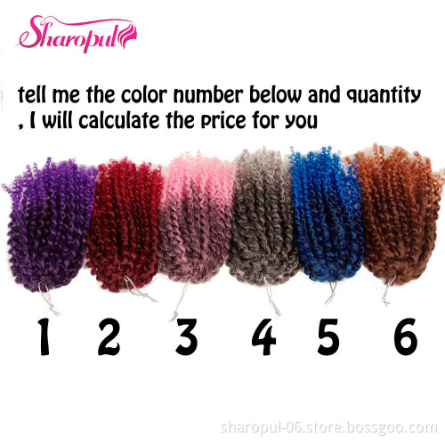 Bohemian Jerry Curl Hair 8Inch Mali Bob Crochet Braids Extensions Afro Kinky Braiding Hair